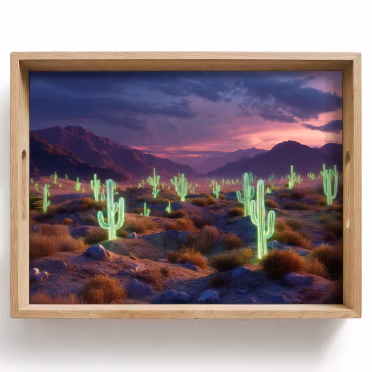Tray - Neon cacti - Desert - Sunset — 1