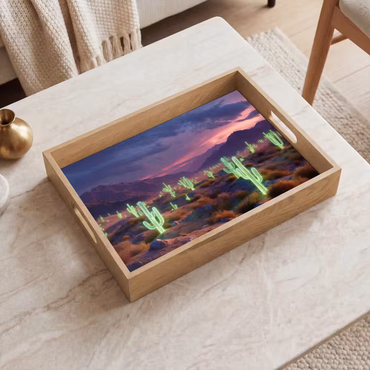 Tray - Neon cacti - Desert - Sunset — 2