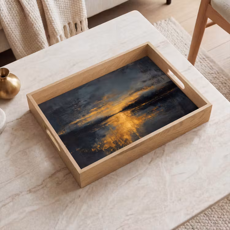 Tray - Golden Reflection on Water — 2