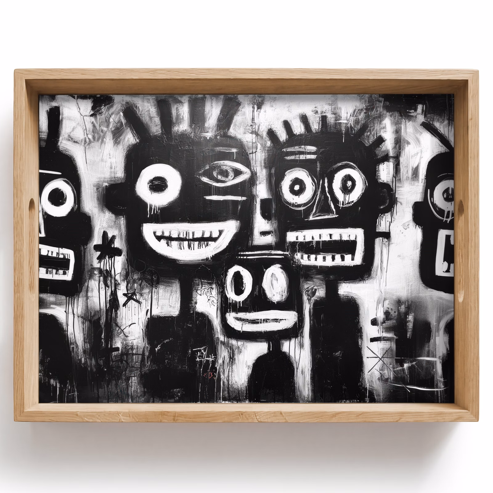 Tray - Painting - Figures - Black - Abstract — 1