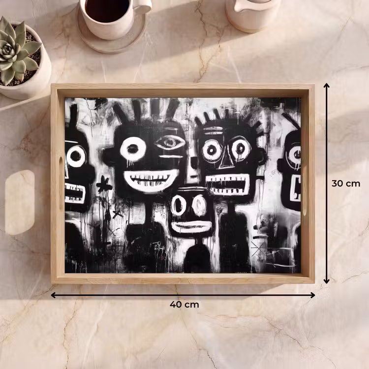 Tray - Painting - Figures - Black - Abstract — 8