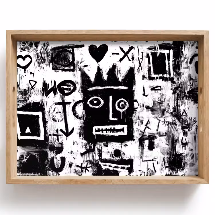 Tray - Shapes - Wanted - Black - Abstract — 1