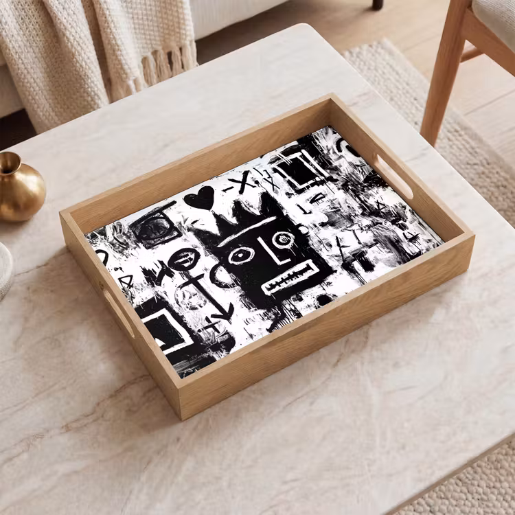 Tray - Shapes - Wanted - Black - Abstract — 2