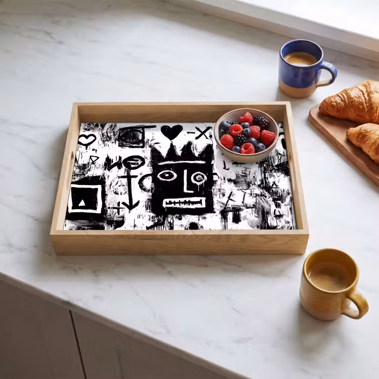 Tray - Shapes - Wanted - Black - Abstract — 3