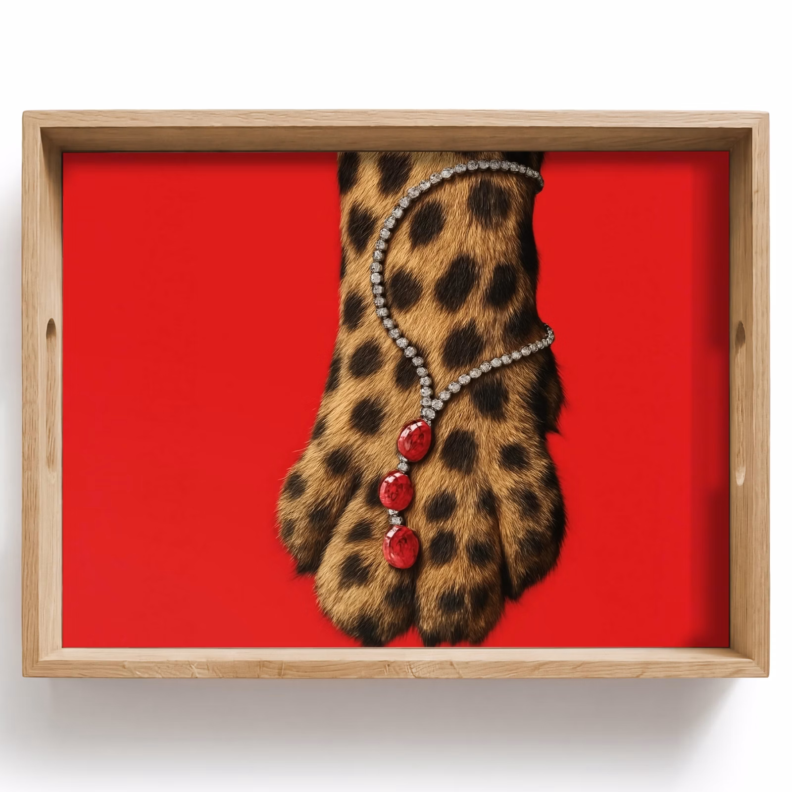 Tray - Paw - Leopard - Necklace - Gemstones — 1