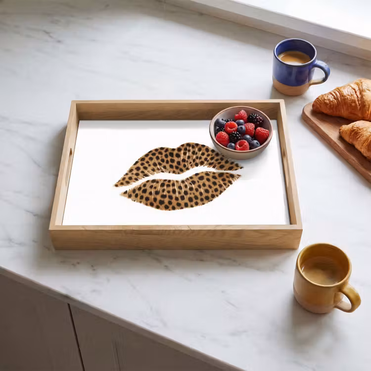 Tray - Lip - Panther print - Minimalist - White — 3