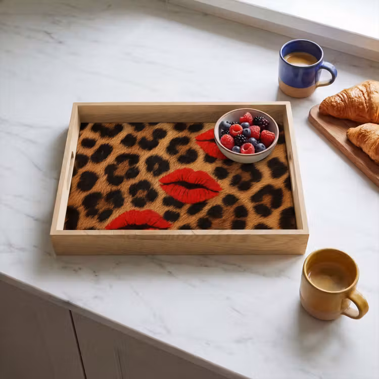 Tray - Lips - Three - Red - Panther print — 3