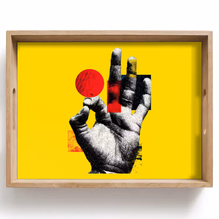 Tray - Hand - Red circle - Yellow — 1