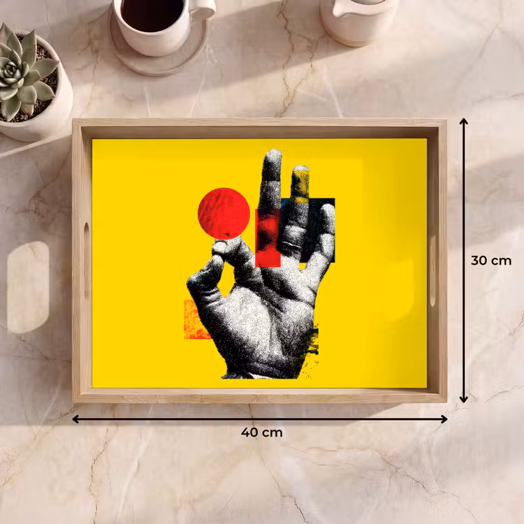 Tray - Hand - Red circle - Yellow — 8
