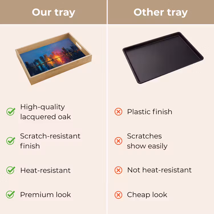 Tray - Skyline - Brush strokes - Dark blue - Luminous — 10