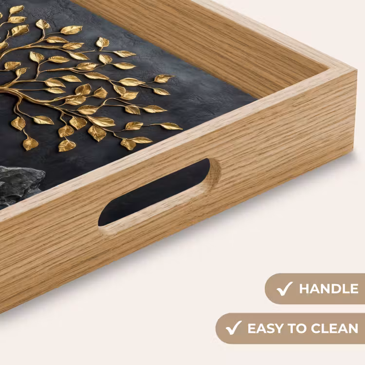 Tray - Leaves - Gold - Tree - Rock — 9
