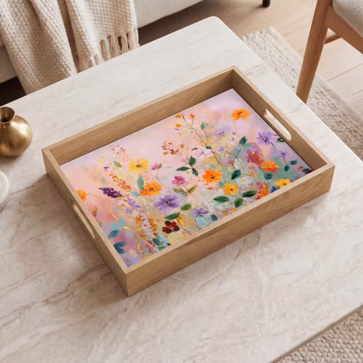 Tray - Painting - Flowers - Abstract - Colorful — 2