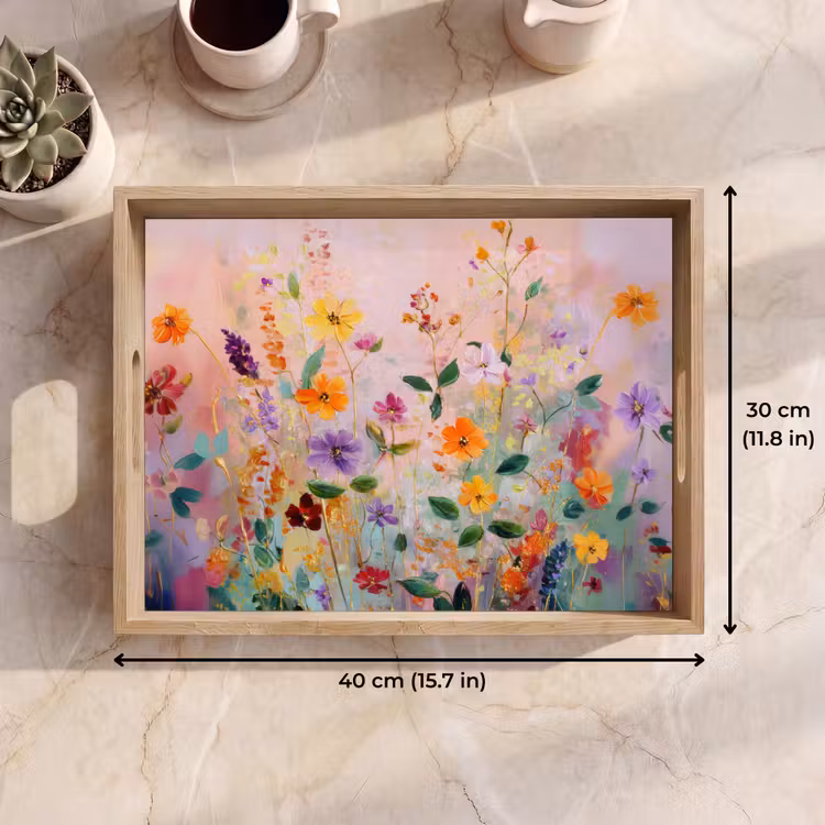 Tray - Painting - Flowers - Abstract - Colorful — 7