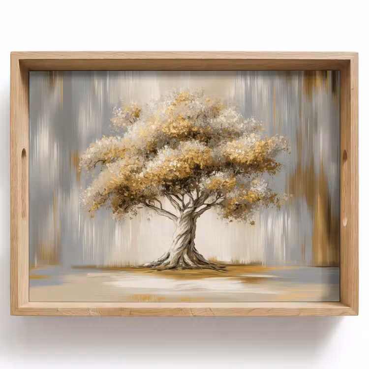 Tray - Tree - Leaves - Abstract - White — 1