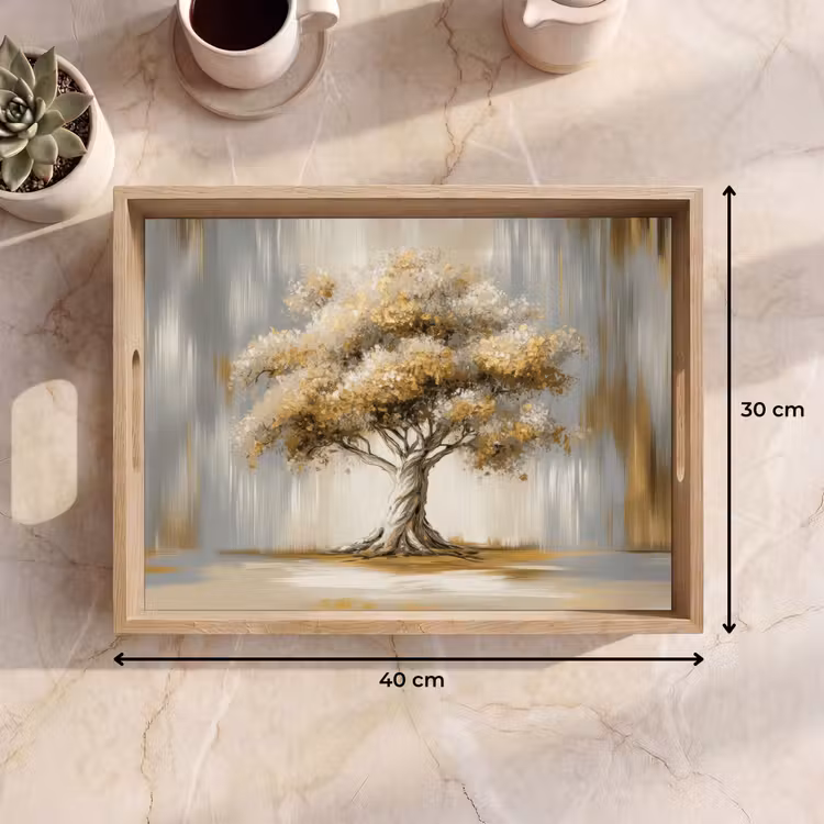 Tray - Tree - Leaves - Abstract - White — 8