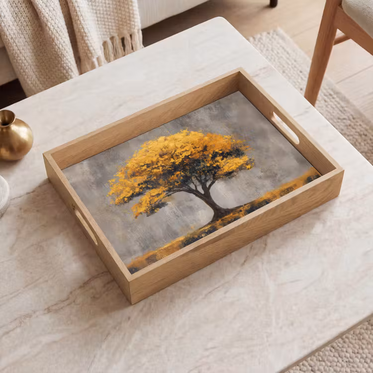 Tray - Tree - Leaves - Gold - Abstract — 2