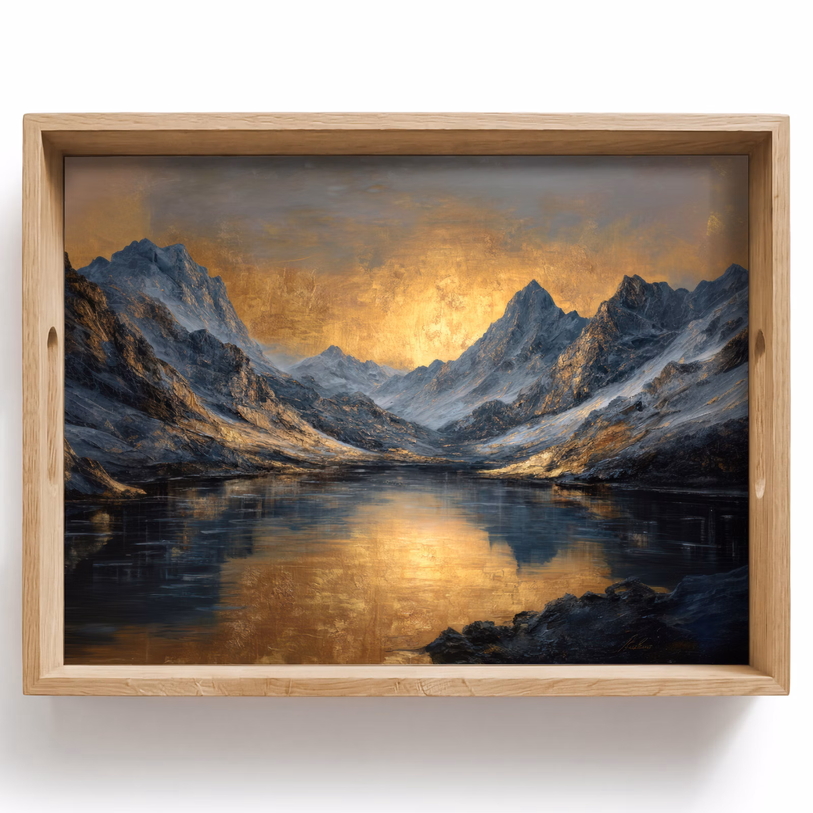 Tray - Mountain Scenery with Golden Sunset — 1