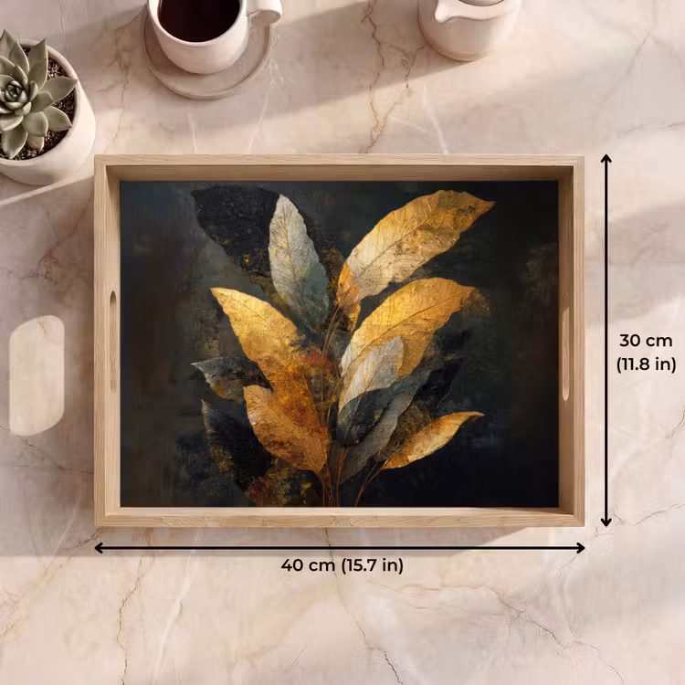 Tray - Golden Leaf Composition - Botanical Luxury — 7