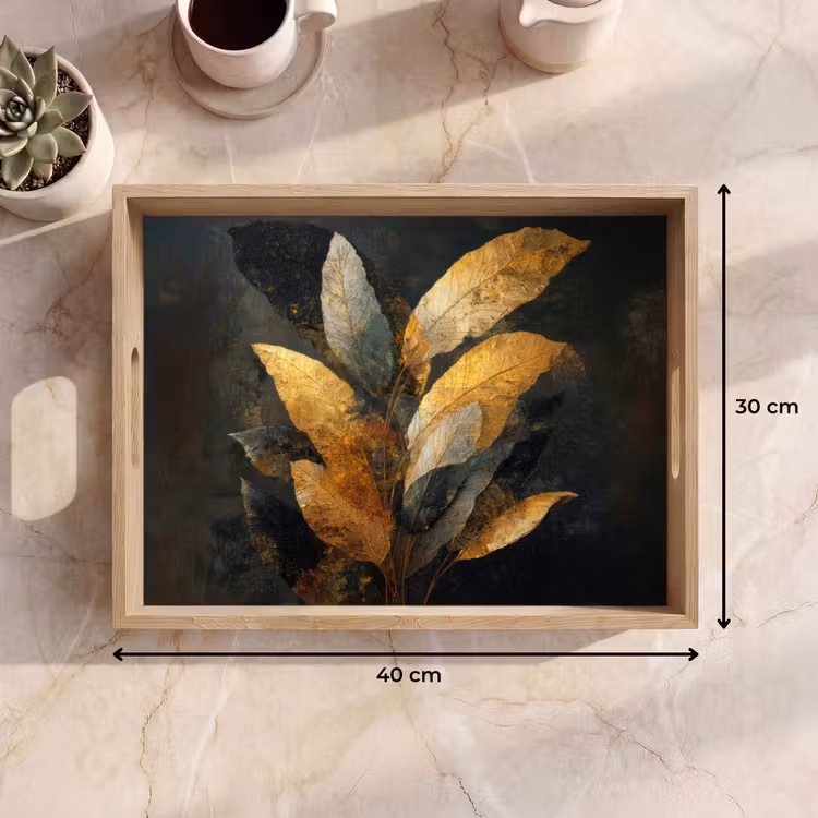 Tray - Golden Leaf Composition - Botanical Luxury — 8