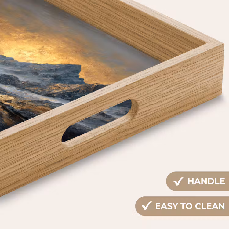 Tray - Mountain Scenery with Golden Sunset — 9