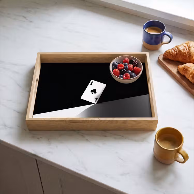 Tray - Playing card - Clover - Abstract - Black — 3