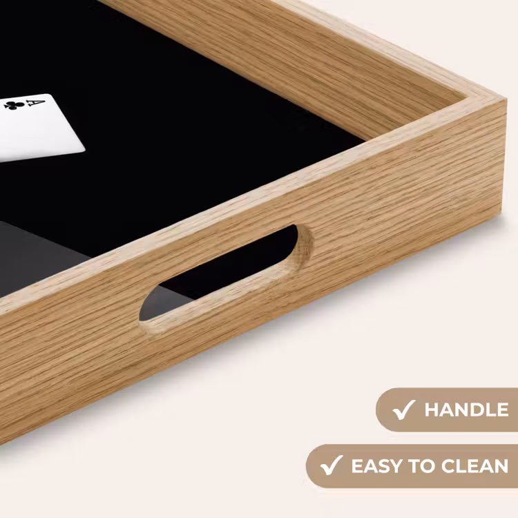 Tray - Playing card - Clover - Abstract - Black — 9