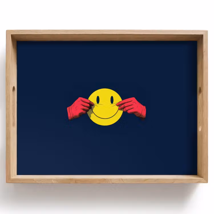 Tray - Smiley - Yellow - Hands - Minimalist — 1