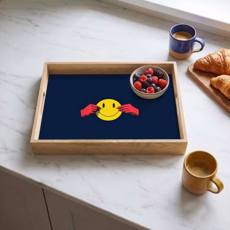 Tray - Smiley - Yellow - Hands - Minimalist — 3