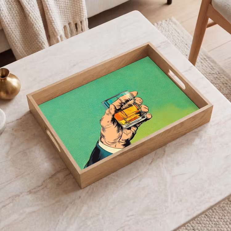 Tray - Whisky - Glass - Hand - Green — 2