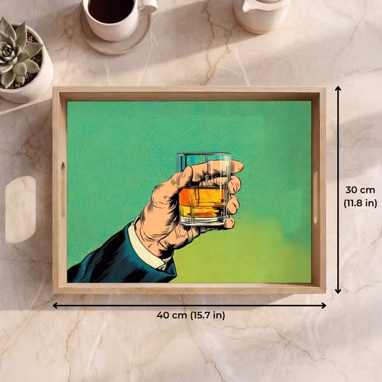 Tray - Whisky - Glass - Hand - Green — 7