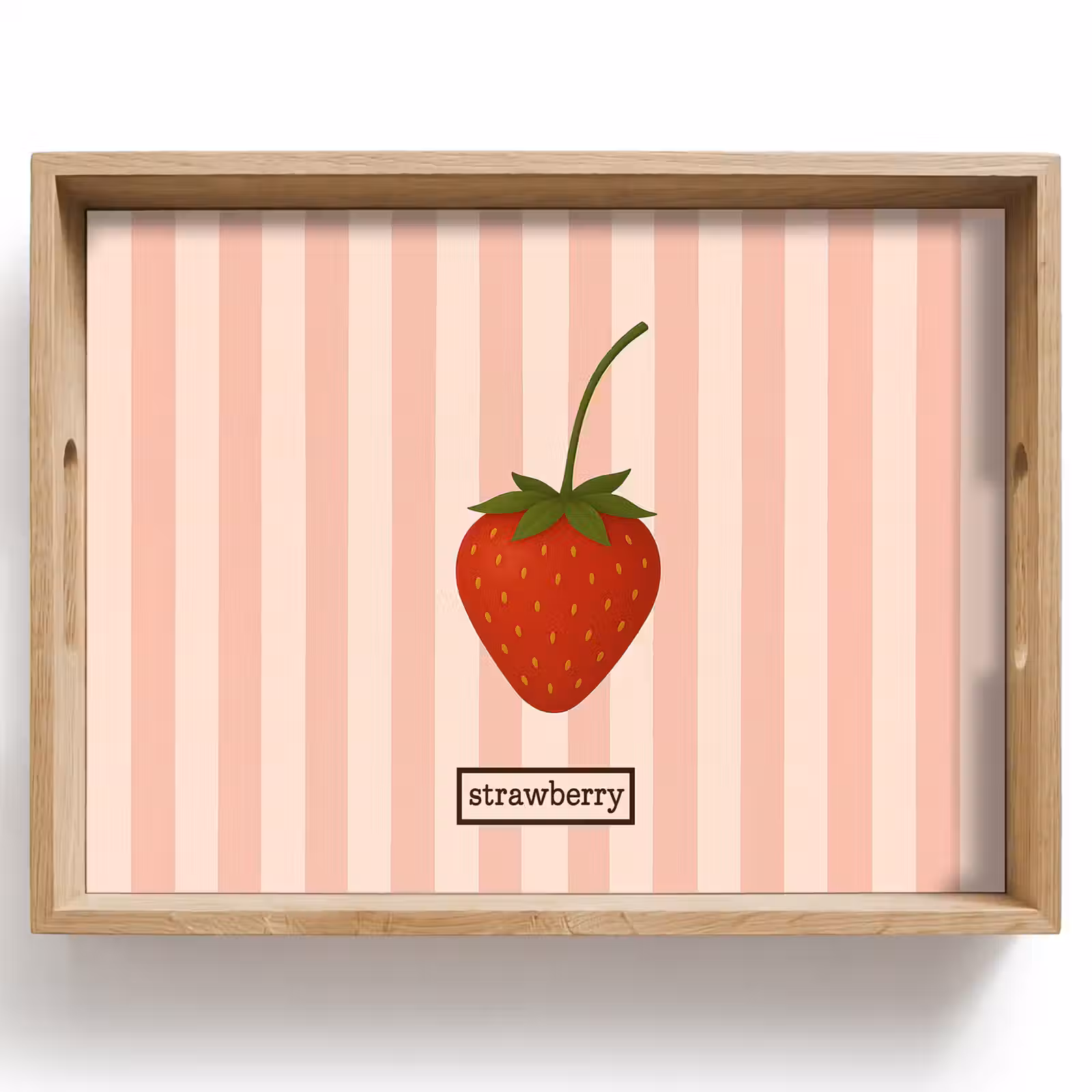 Tray - Strawberry - Stripes - Minimalist - Red — 1
