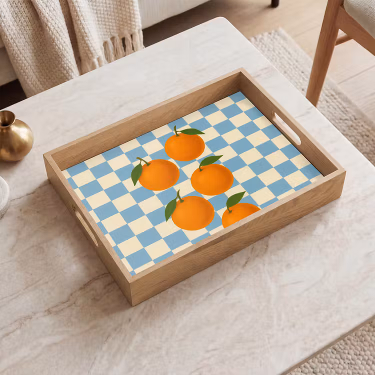 Tray - Oranges - Leaves - Blocked - Blue — 2