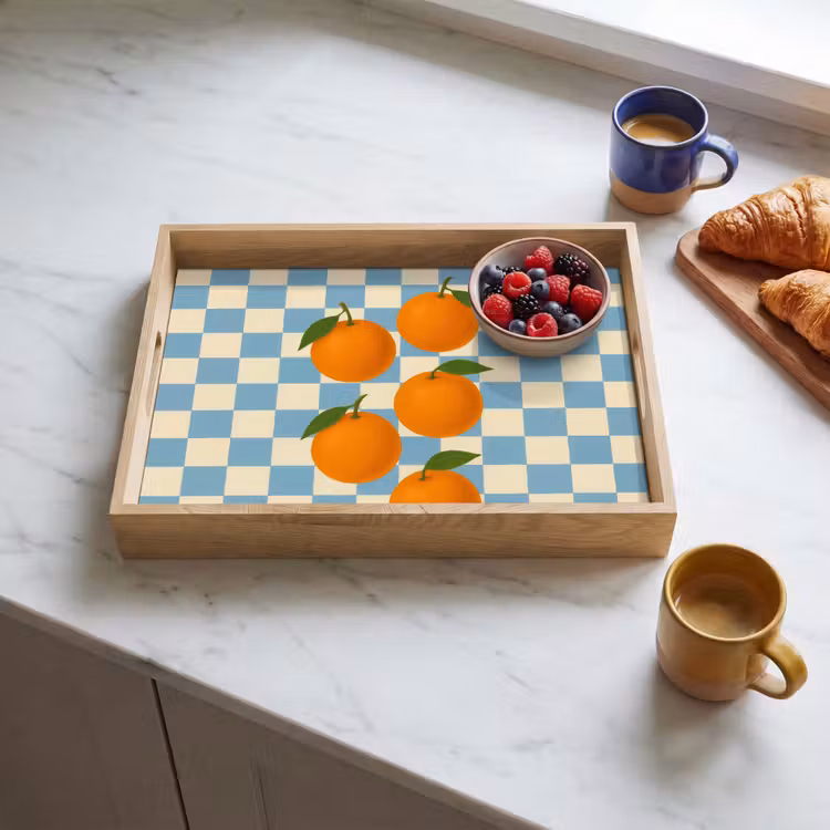 Tray - Oranges - Leaves - Blocked - Blue — 3