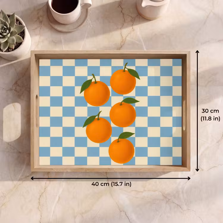 Tray - Oranges - Leaves - Blocked - Blue — 7
