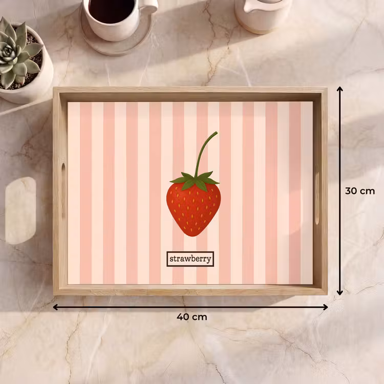 Tray - Strawberry - Stripes - Minimalist - Red — 8