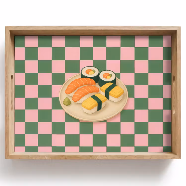 Tray - Sushi - Plate - Blocked - Green — 1