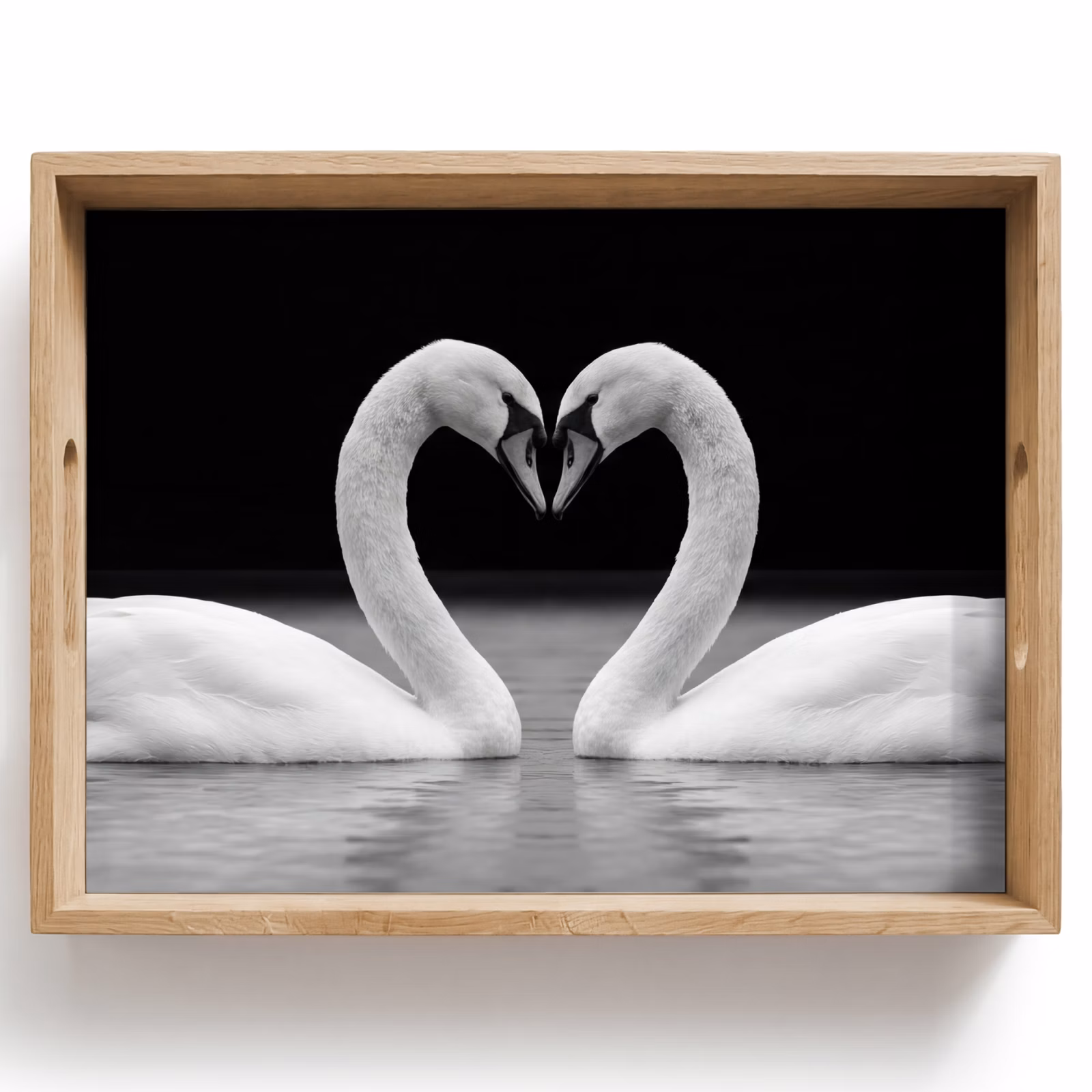 Tray - Swans - Heart - Black - White — 1