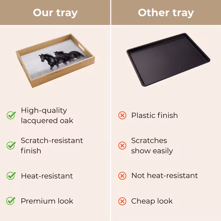 Tray - Horses - Grass - Black - White — 10