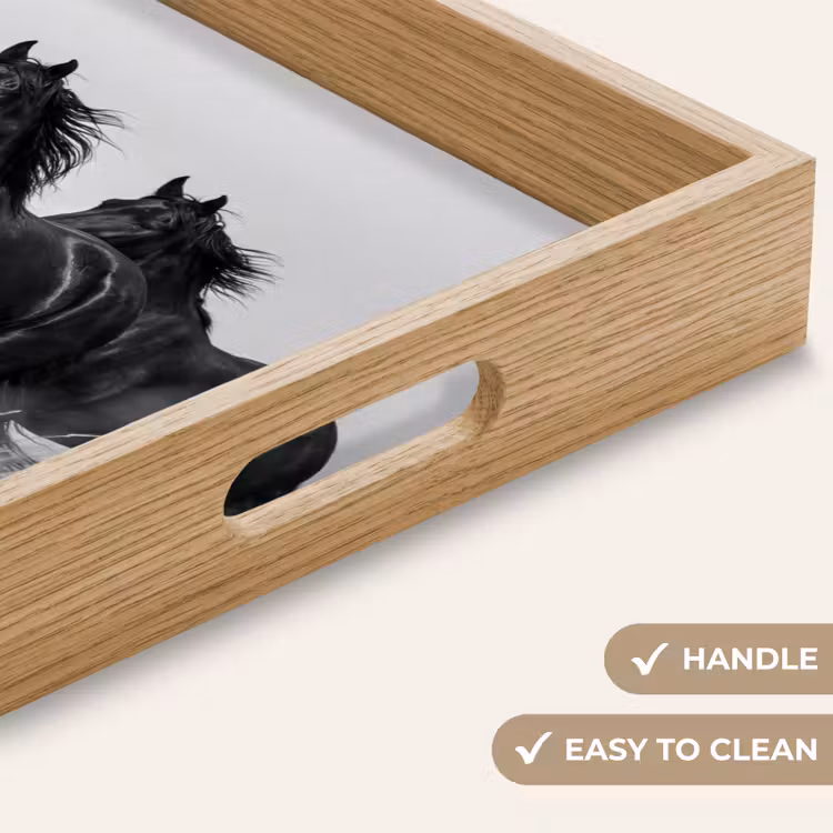 Tray - Horses - Grass - Black - White — 9