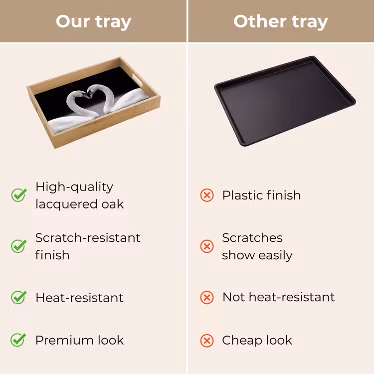 Tray - Swans - Heart - Black - White — 10