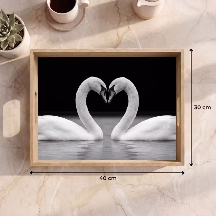 Tray - Swans - Heart - Black - White — 8
