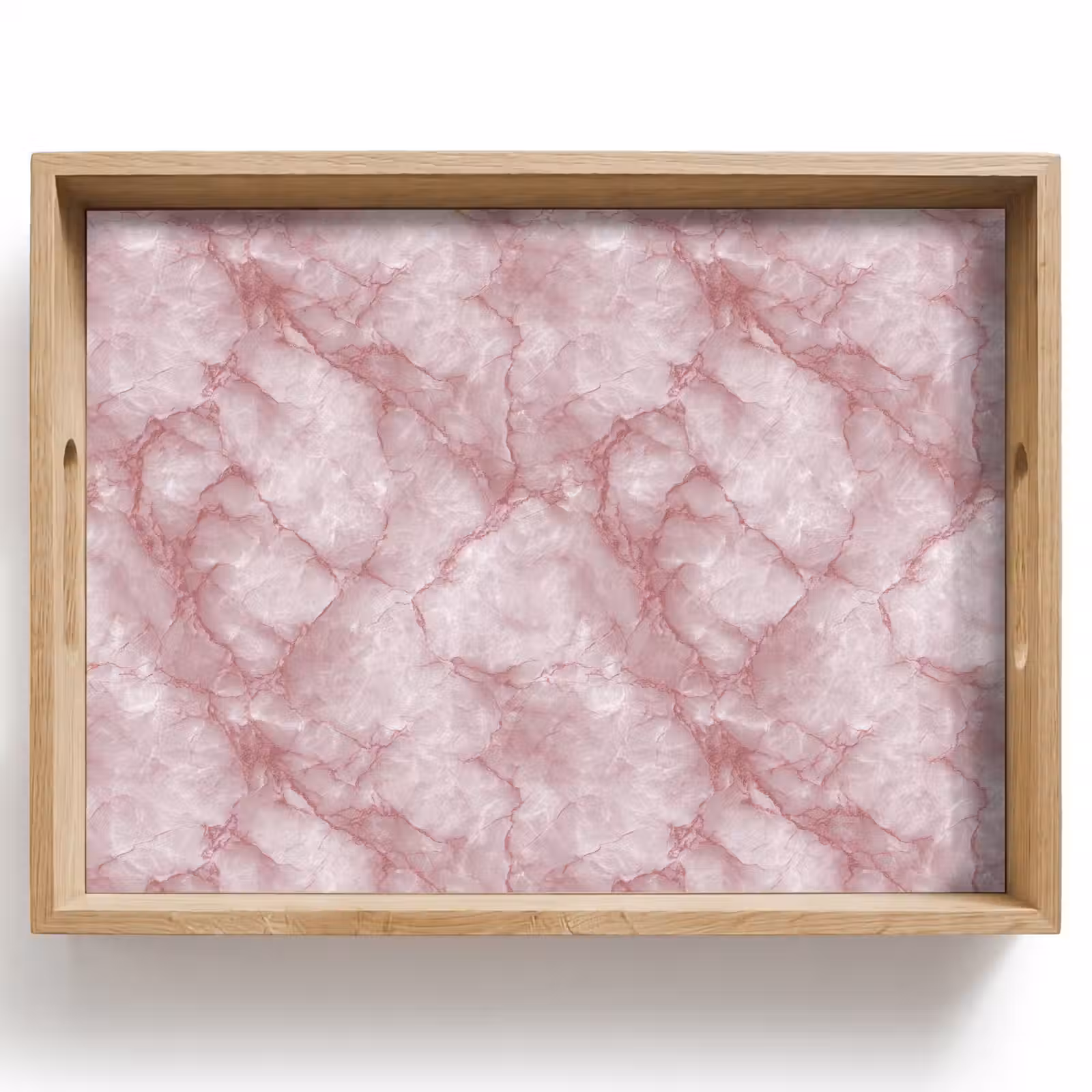 Tray - Pink - Quartz marble - Veins — 1