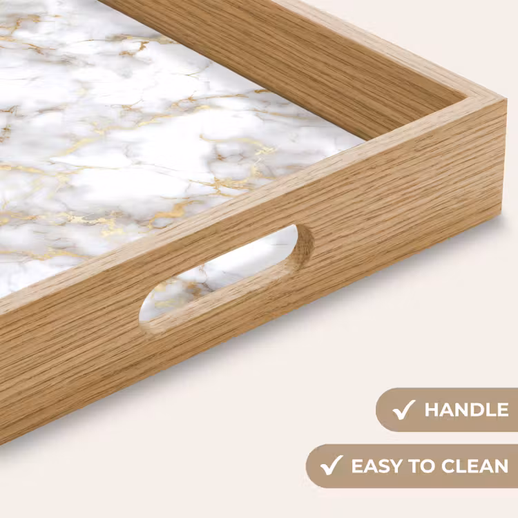 Tray - Golden veins - Marble - White — 9
