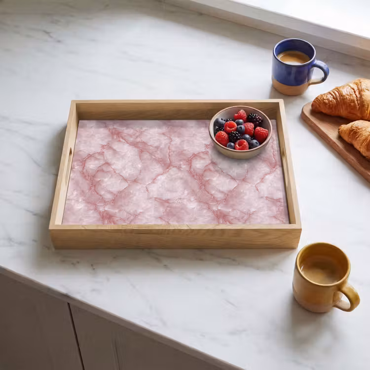 Tray - Pink - Quartz marble - Veins — 3