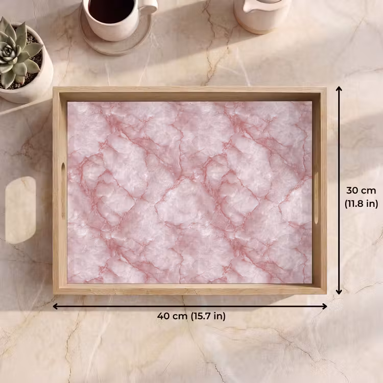 Tray - Pink - Quartz marble - Veins — 7