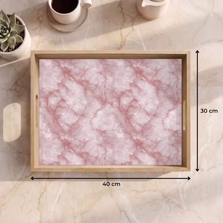 Tray - Pink - Quartz marble - Veins — 8