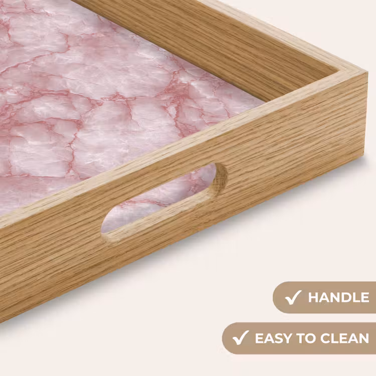 Tray - Pink - Quartz marble - Veins — 9