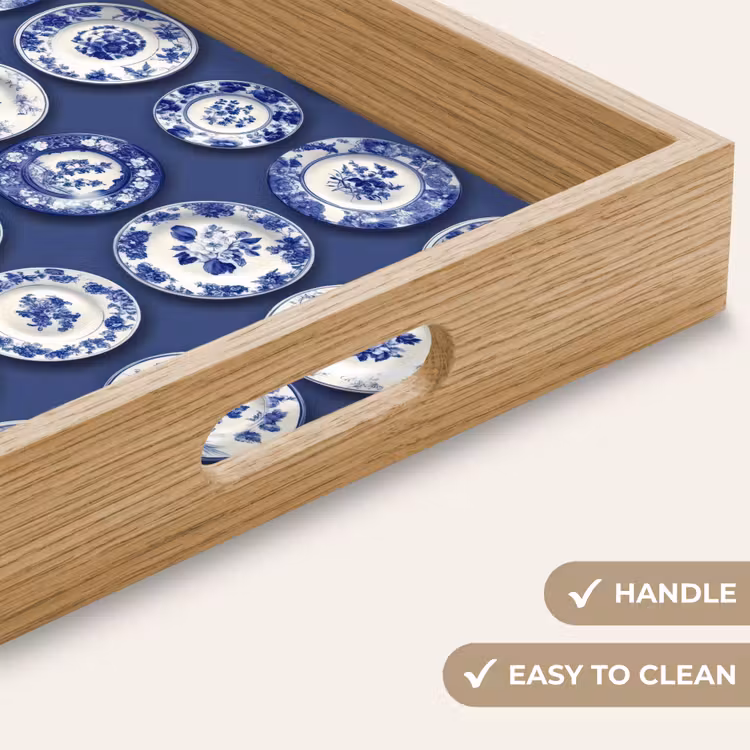 Tray - Plates - Floral - Blue — 9