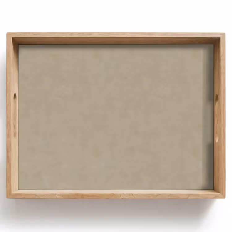 Tray - Taupe color - Clouded texture - Natural — 1