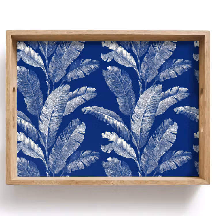 Tray - Leaf - Palm - Blue — 1
